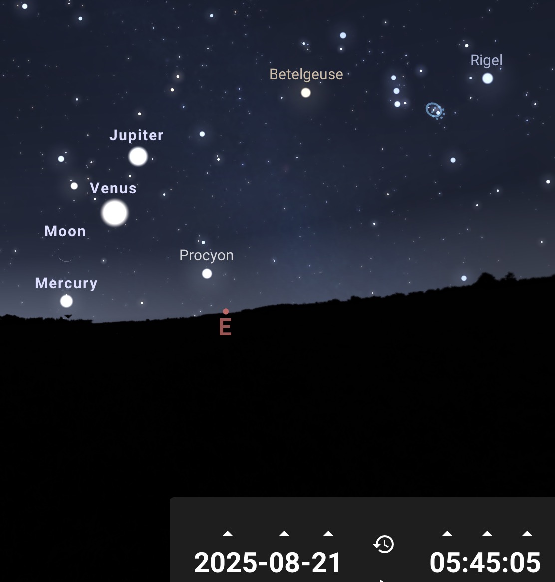 Lune, Jupiter et Vénus
