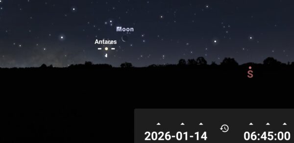 Lune et Antarès le 14 janvier 2026